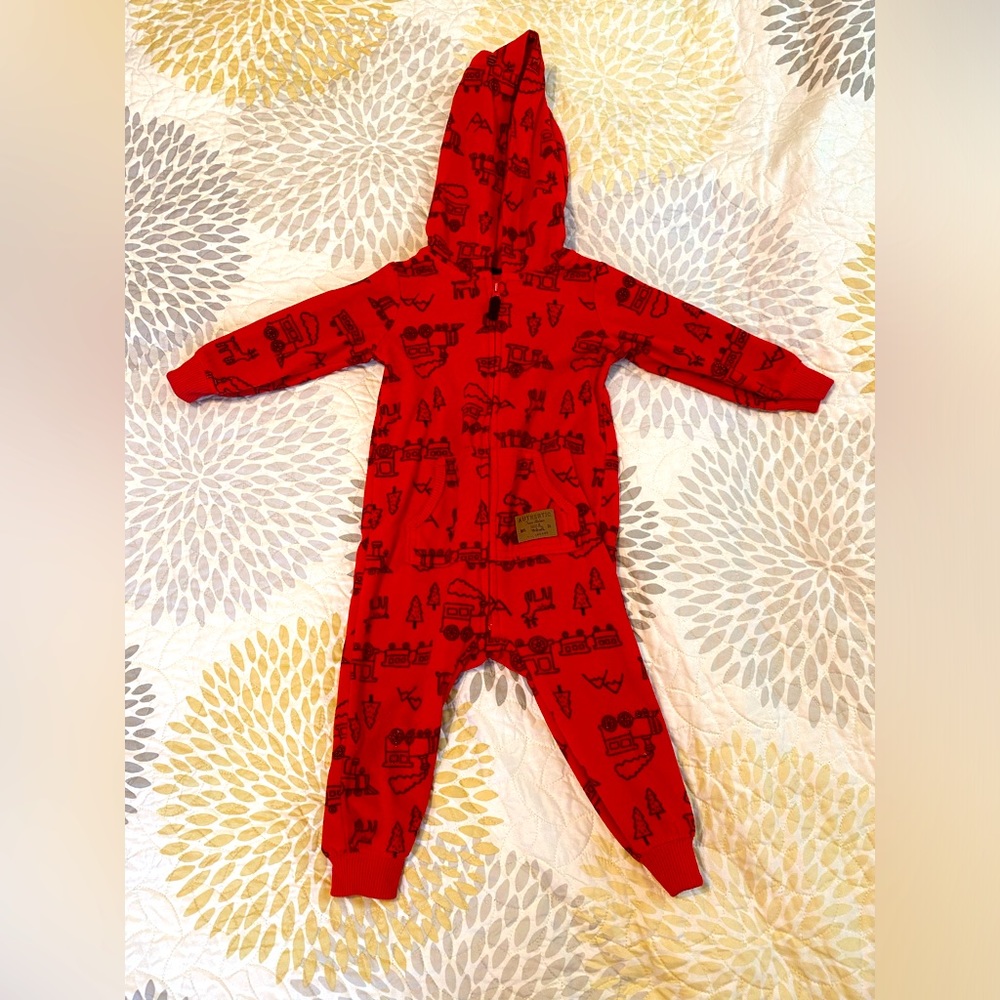 Carters trains fleece baby outfit